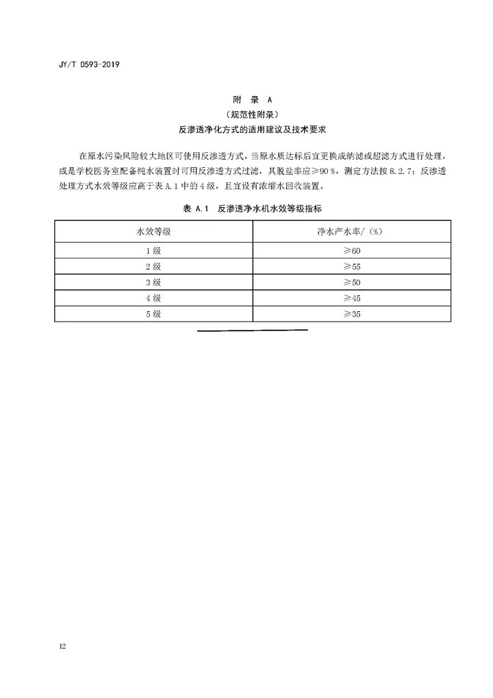 教育部發布教育行業中小學膜處理飲水設備技術要求和配備規范14