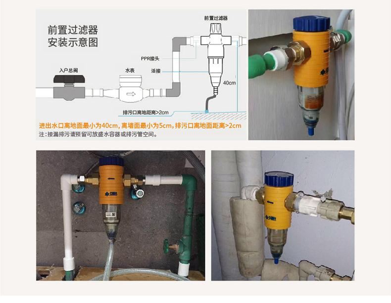 德國水麗Claropur RF 反沖洗前置過濾器安裝實景及示意圖